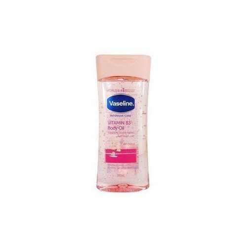 Vaseline Intensive Care Vitamin B3 Body Oil 200ml Rose Gel Moisturizing Specially formulated with 100% Rose Plant Essence & Rosemary extract proven to deeply moisturize and soothe dry, irritated skin.
