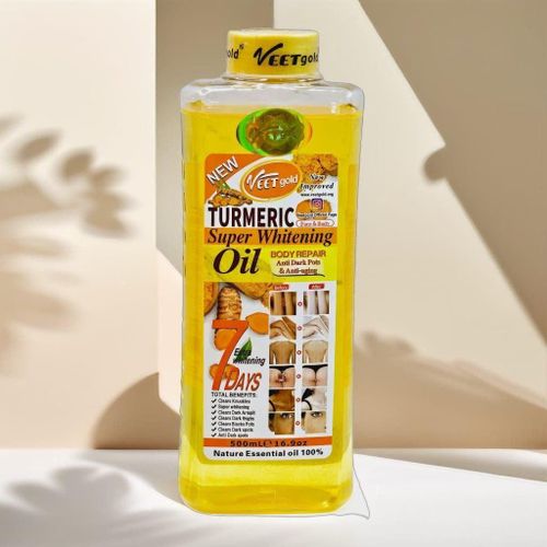 Veet Gold Vitamin E Turmeric Body Oil for Skin, Soft 7 Turmeric Oil, Natural Moisturizing Nourishing for Face and Body, Vitamin E Body Oil for All Skin Types available in 200ml, 300ml, 500ml & 1000ml.