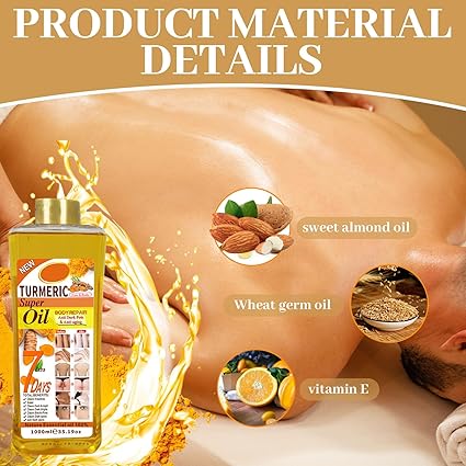 Veet Gold Vitamin E Turmeric Body Oil for Skin, Soft 7 Turmeric Oil, Natural Moisturizing Nourishing for Face and Body, Vitamin E Body Oil for All Skin Types available in 200ml, 300ml, 500ml & 1000ml.