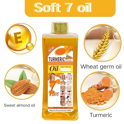 Veet Gold Vitamin E Turmeric Body Oil for Skin, Soft 7 Turmeric Oil, Natural Moisturizing Nourishing for Face and Body, Vitamin E Body Oil for All Skin Types available in 200ml, 300ml, 500ml & 1000ml.