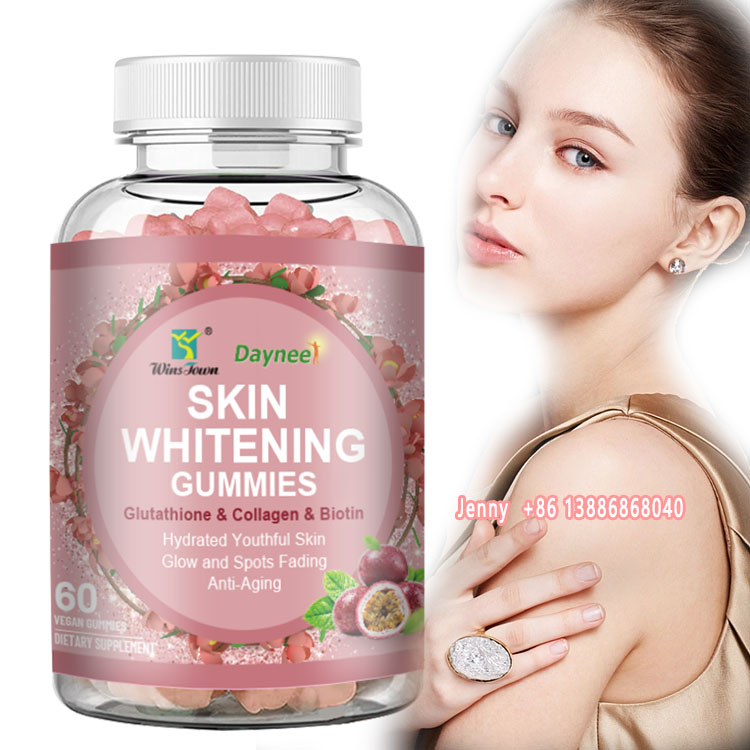 Wins Town Daynee Skin Whitening Gummies with Glutathione, Collagen & Biotin for Radiant Glow, Dark Spots Fading, Anti-Aging & Hydrated Youthful Skin - 60 Vegan Gummies Premium Beauty Supplement for Br