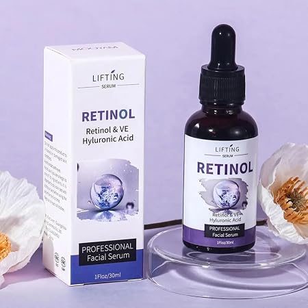 LIFTING Retinol Facial Serum 30ml, Retinol, Vitamin E and Hyaluronic Acid Face Serum for Hydration and Skin Care, Lightweight Anti-Aging Moisturizing Serum for Smooth, Firm and Healthy-Looking Skin  .