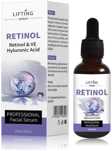 LIFTING Retinol Facial Serum 30ml, Retinol, Vitamin E and Hyaluronic Acid Face Serum for Hydration and Skin Care, Lightweight Anti-Aging Moisturizing Serum for Smooth, Firm and Healthy-Looking Skin  .