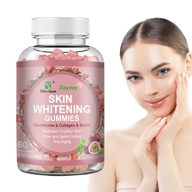 Wins Town Daynee Skin Whitening Gummies with Glutathione, Collagen & Biotin for Radiant Glow, Dark Spots Fading, Anti-Aging & Hydrated Youthful Skin - 60 Vegan Gummies Premium Beauty Supplement for Br