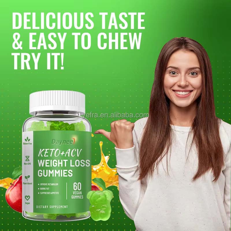 Daynee Keto ACV Gummies for Weight Loss, Fat Burner & Appetite Suppressant - Apple Cider Vinegar Keto Gummies to Improve Metabolism - 60 Vegan Gummies, Gluten-Free, Plant-Based Detox Slimming Suppleme
