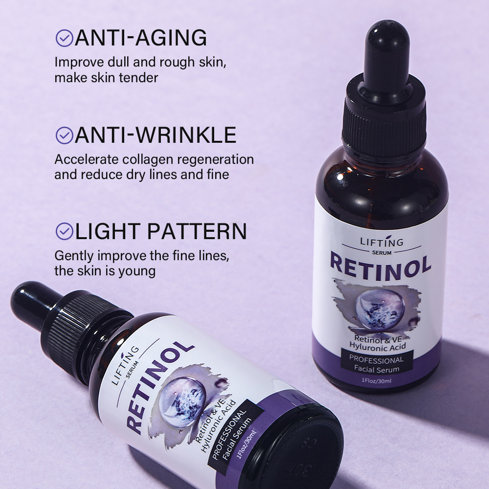 LIFTING Retinol Facial Serum 30ml, Retinol, Vitamin E and Hyaluronic Acid Face Serum for Hydration and Skin Care, Lightweight Anti-Aging Moisturizing Serum for Smooth, Firm and Healthy-Looking Skin  .
