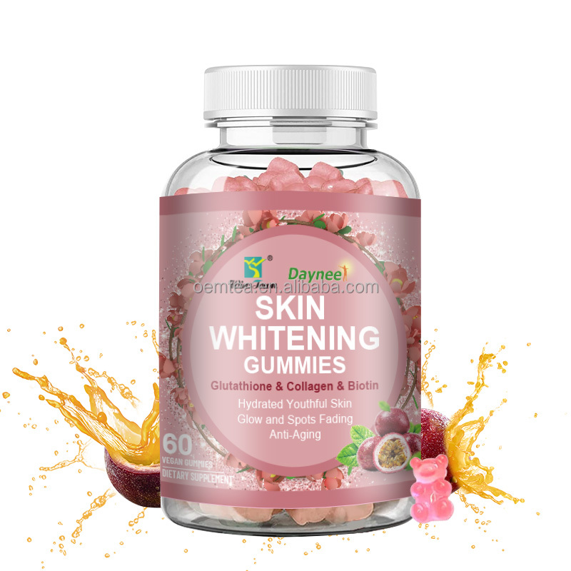 Wins Town Daynee Skin Whitening Gummies with Glutathione, Collagen & Biotin for Radiant Glow, Dark Spots Fading, Anti-Aging & Hydrated Youthful Skin - 60 Vegan Gummies Premium Beauty Supplement for Br