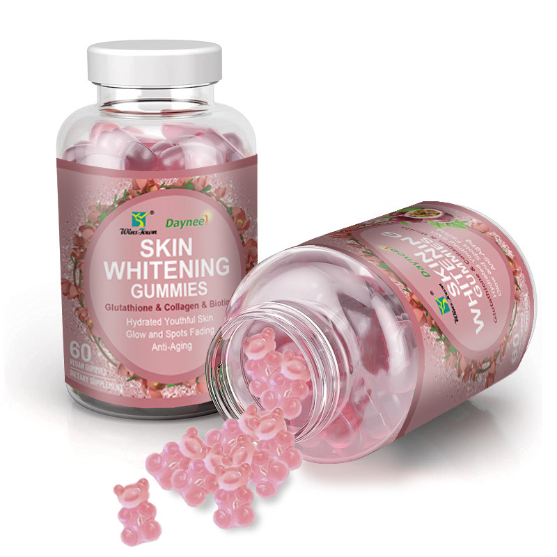 Wins Town Daynee Skin Whitening Gummies with Glutathione, Collagen & Biotin for Radiant Glow, Dark Spots Fading, Anti-Aging & Hydrated Youthful Skin - 60 Vegan Gummies Premium Beauty Supplement for Br