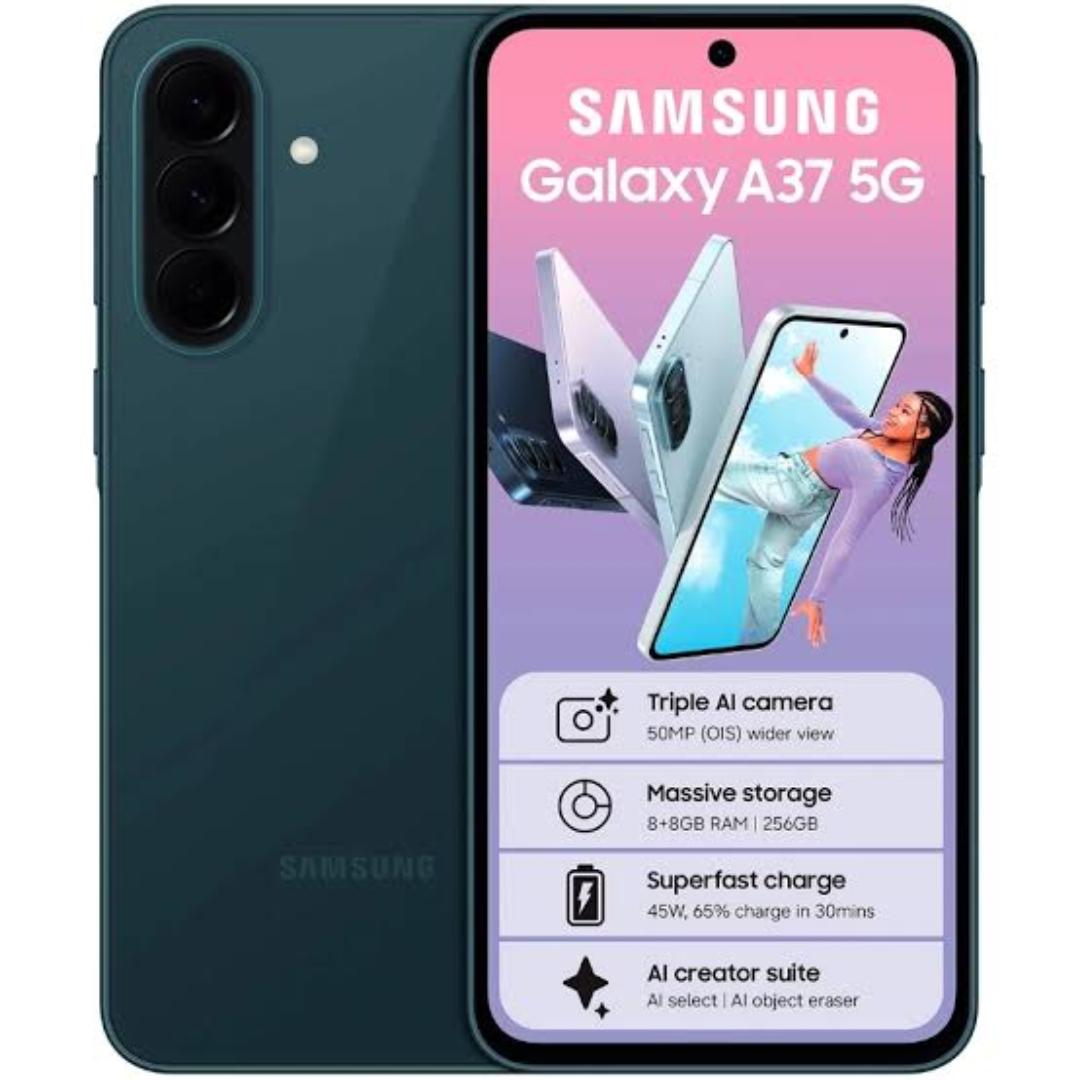 LIMITED TIME OFFER! SAMSUNG GALAXY A37 5G 256GB STORAGE 8GB RAM 5000MAH BATTERY 45W TYPE -C FAST CHARGE 50MP ULTRACLEAR CAMERA 6.7-INCH DISPLAY / DUAL SIMCARD / ANDROID 16 (UPGRADABLE) 2 YEARS WARRANT