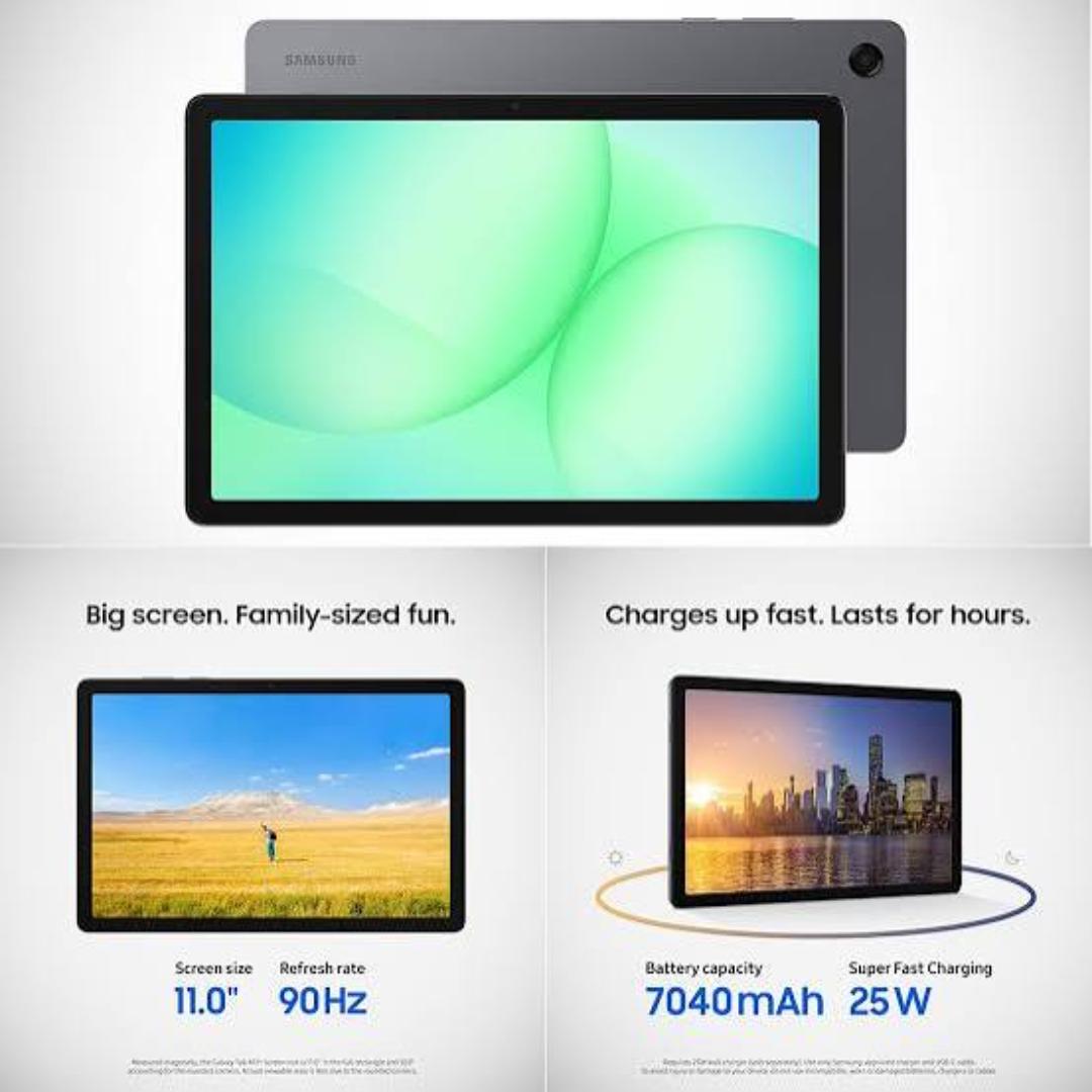 LIMITED TIME OFFER!! SAMSUNG GALAXY TAB A11+ 128GB STORAGE 6GB RAM 7040MAH BATTERY 25W TYPE -C FAST CHARGE 11.0-INCH DISPLAY ANDROID 16(UPGRADABLE)2YEARS WARRANT 8MP ULTRACLEAR CAMERA/ DOLBY ATMOS
