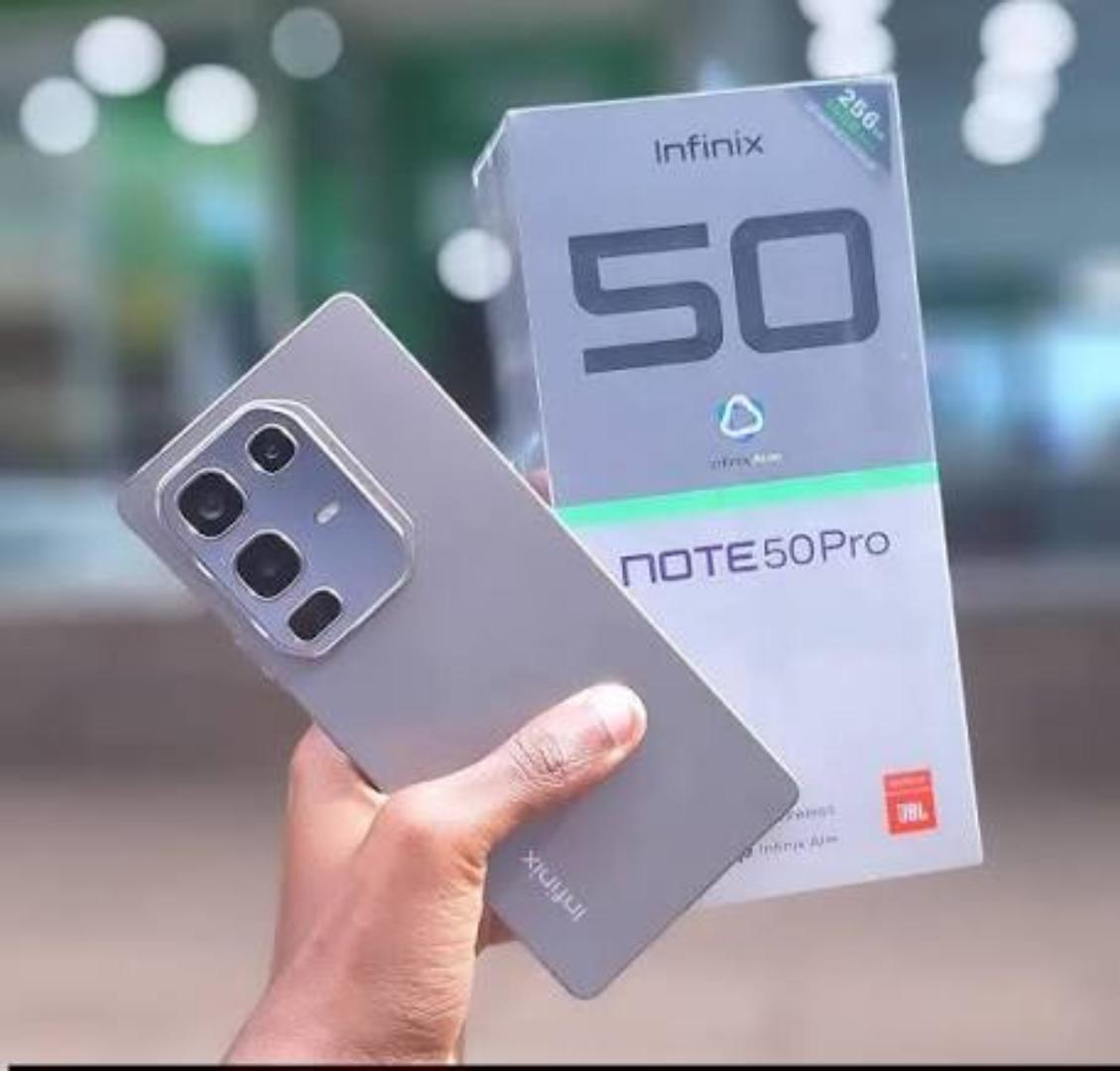 LIMITED TIME OFFER!! INFINIX NOTE 50 PRO 256GB STORAGE 8GB RAM 5200MAH BATTERY 90W TYPE-C FAST CHARGE 6.78-INCH DISPLAY 50MP ULTRACLEAR CAMERA/ ANDROID 15 DUAL SIMCARD 24MONTHS WARRANT/DISPLAY SENSOR