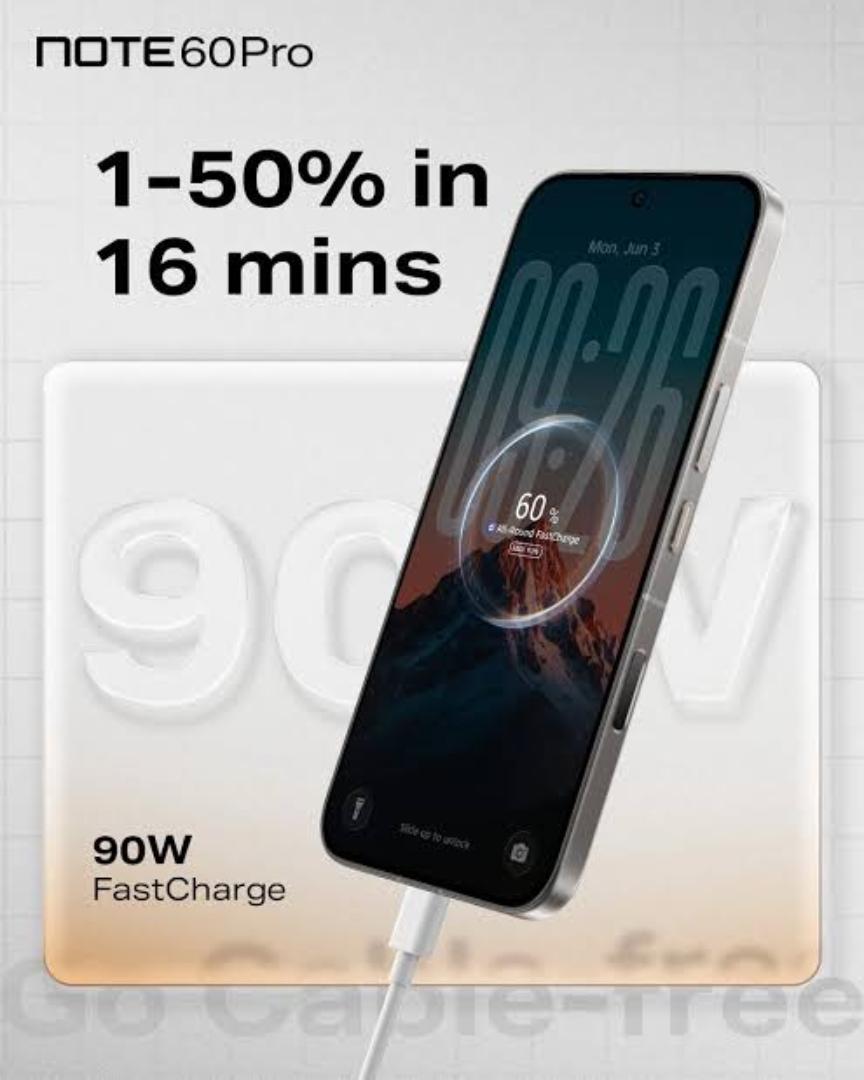 LIMITED TIME OFFER!! INFINIX NOTE 60 PRO 256GB STORAGE 8GB RAM 6500MAH BATTERY 90W TYPE-C FAST CHARGE 6.78-INCH DISPLAY 50MP ULTRACLEAR CAMERA/ ANDROID 16 DUAL SIMCARD 24MONTHS WARRANT/DISPLAY SENSOR
