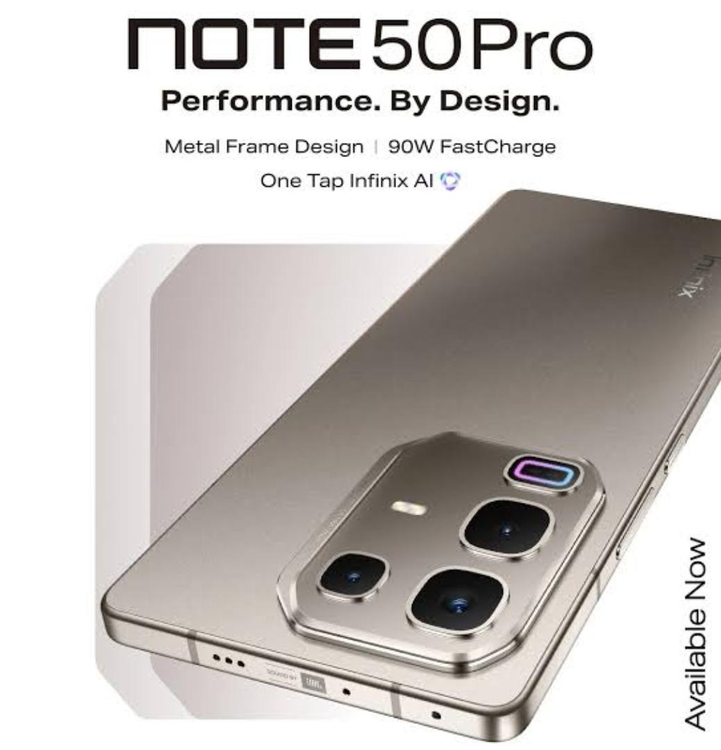 LIMITED TIME OFFER!! INFINIX NOTE 50 PRO 256GB STORAGE 8GB RAM 5200MAH BATTERY 90W TYPE-C FAST CHARGE 6.78-INCH DISPLAY 50MP ULTRACLEAR CAMERA/ ANDROID 15 DUAL SIMCARD 24MONTHS WARRANT/DISPLAY SENSOR