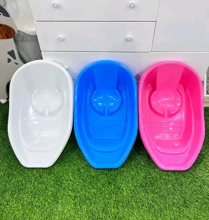 Plastic Infant Baby Bath Tub for Children Washing - Baby Wash Basin Bucket / Baby Bath Tub With Support Area.Large,Safe,Smooth and  Comfort Bath Tub.