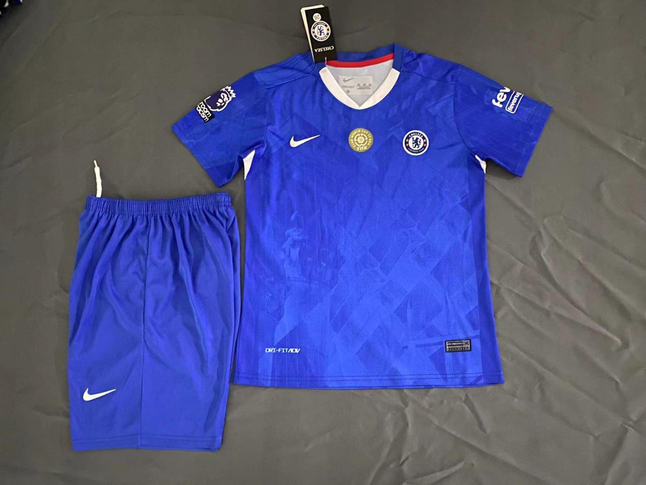2025-2026 Chelsea Home Kit-Kid's Football Jersey Kit - Breathable Short Sleeve Soccer Jersey&Matching Shorts Set For Boys&Girls.