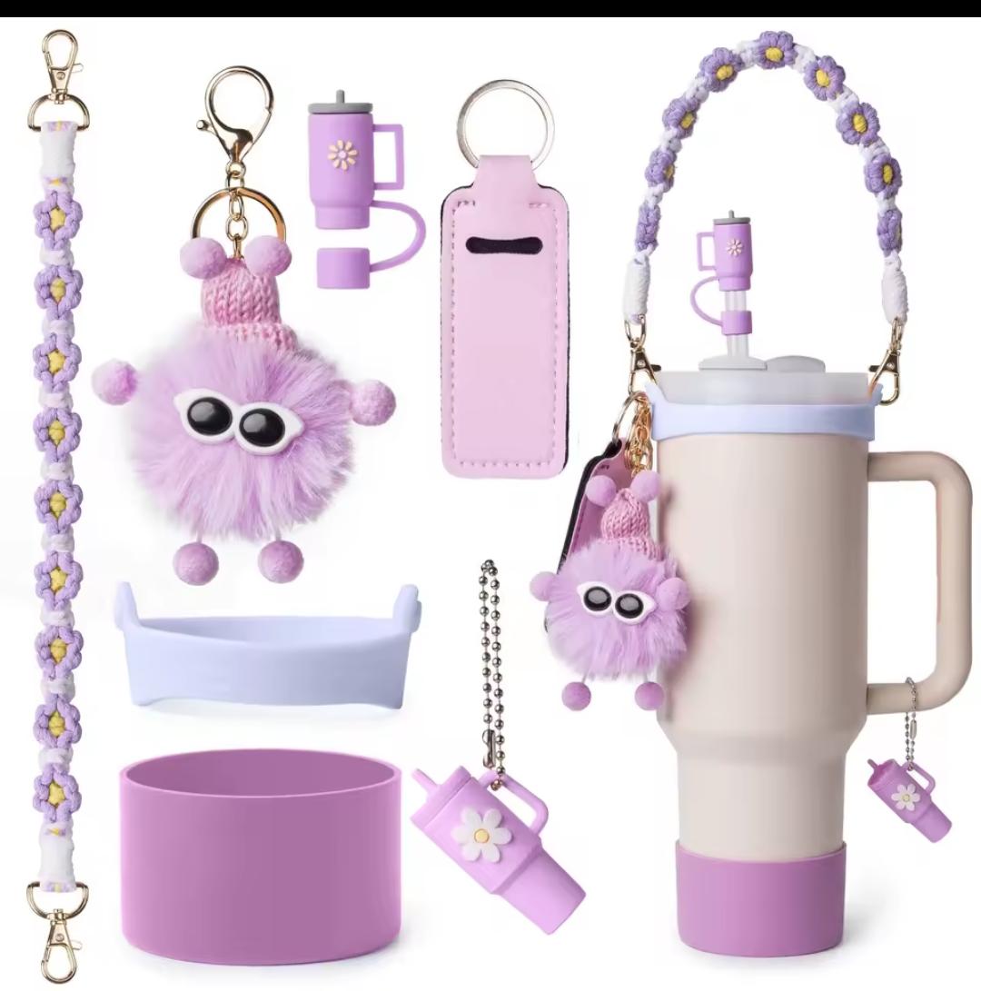 5 in 1 Decorative Stanley mug accessories 
✔️Pink
✔️Purple
✔️Blue
✔️White