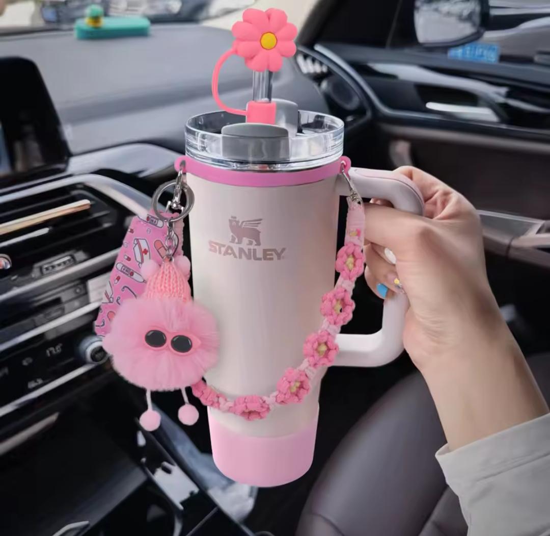 5 in 1 Decorative Stanley mug accessories 
✔️Pink
✔️Purple
✔️Blue
✔️White