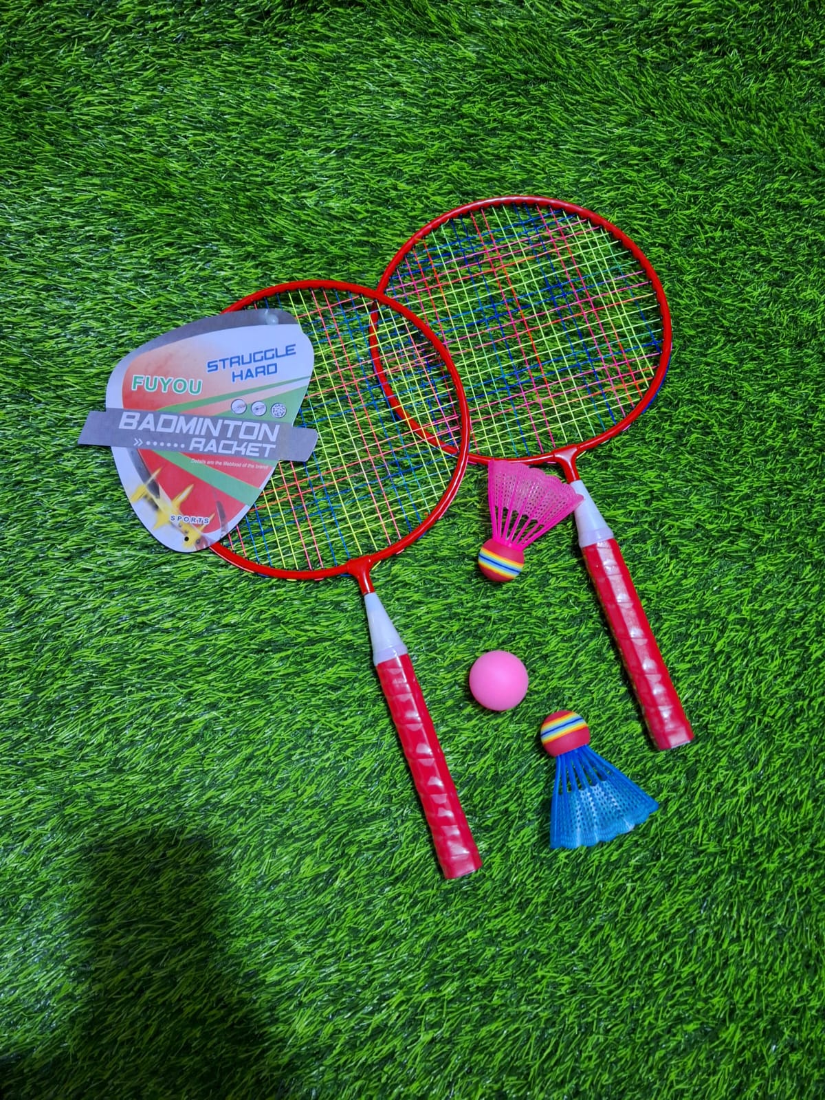 Kids Badminton Racket Set — specially designed for young players learning and enjoying the game. With a child-friendly size and comfortable grip handles, these rackets are perfect for beginners, helpi