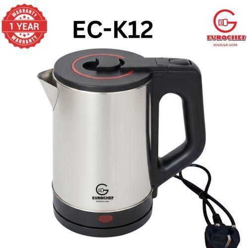EUROCHEF EC-K12 2.0L STAINLESS STEEL CORDLESS ELECTRIC KETTLE – 1500W FAST BOILING WATER KETTLE WITH AUTO SHUT-OFF & 360° ROTATING BASE + FREE FRIDGE GUARD
