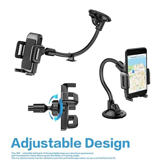 Original quality Car Phone Holder Mount, Heavy Duty Windshield Phone Mount for Car, 360-Degree Rotative Dash Mount Phone Holder, Non-Shaking for Car Dashboard Mount Sucker Car Phone Holder Mount Stand