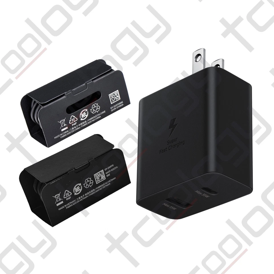 Samsung Super Fast Charging PD Adapter USB-C Wall Charger 25W 35W 45W 65W Power Adapter with Power Delivery Technology for Galaxy Smartphones, Tablets, Laptops, Earbuds and USB-C Compatible Devices  .