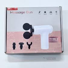 Portable Massage Gun Deep Tissue Muscle Massager with 4 Interchangeable Massage Heads USB Type C Rechargeable Handheld Body Massager for Back Neck Shoulders Arms Legs Fitness Recovery and Relaxation .