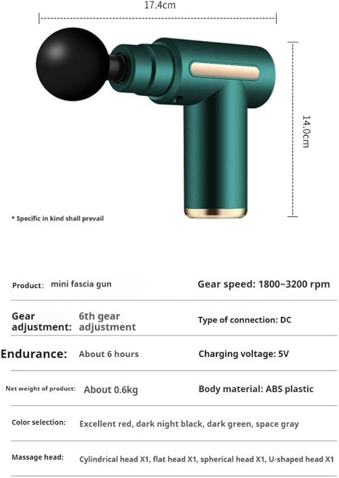 Portable Massage Gun Deep Tissue Muscle Massager Rechargeable Handheld deep Body Massage Device with 4 Interchangeable Massage Heads for Neck Back Shoulders Arms Legs Fitness Recovery and Relaxation.