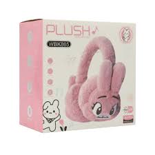 WBK865 Plush Wireless Bluetooth Headphones for girls,Cute Bunny Rabbit Soft Plush Headset, Bluetooth 5.3 Stereo Sound, HD Voice, Large Battery, Adjustable Over-Ear Wireless Headphones for Music,travel
