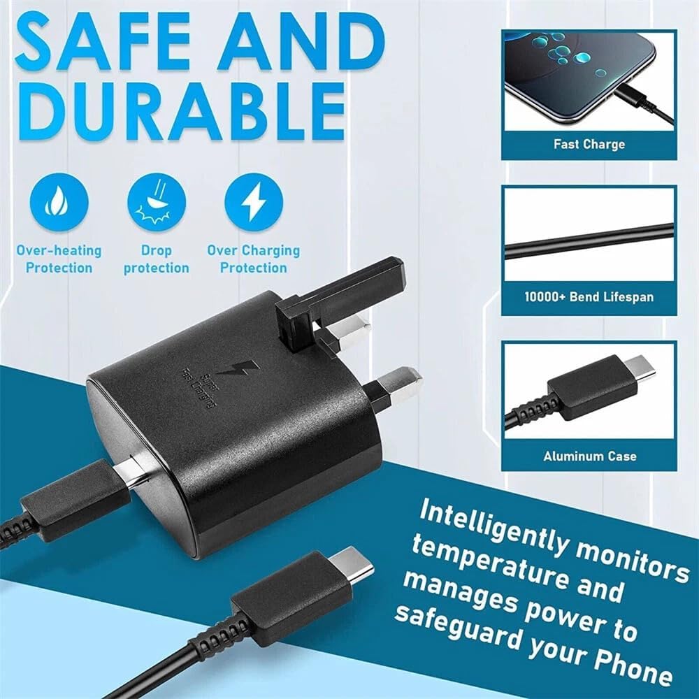 Samsung Super Fast Charging PD Adapter USB-C Wall Charger 25W 35W 45W 65W Power Adapter with Power Delivery Technology for Galaxy Smartphones, Tablets, Laptops, Earbuds and USB-C Compatible Devices  .