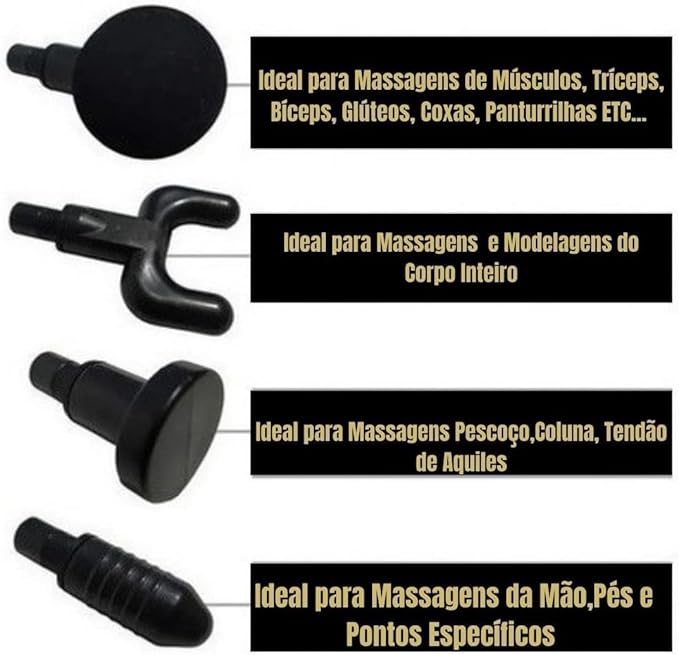 Portable Massage Gun Deep Tissue Muscle Massager Rechargeable Handheld deep Body Massage Device with 4 Interchangeable Massage Heads for Neck Back Shoulders Arms Legs Fitness Recovery and Relaxation.