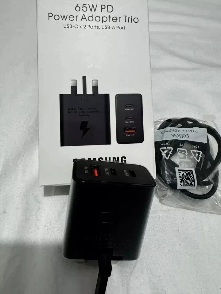Samsung Super Fast Charging PD Adapter USB-C Wall Charger 25W 35W 45W 65W Power Adapter with Power Delivery Technology for Galaxy Smartphones, Tablets, Laptops, Earbuds and USB-C Compatible Devices  .