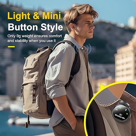 Wireless Lavalier Microphone with Charging Case, USB-C Compatible for iPhone 16/15/Android/PC/laptop, 48KHz/24Bit Mini Lapel Mic, 150ft Range 16H Battery for Recording Live Vlog, interviews & podcast.