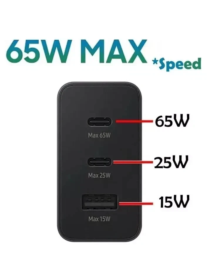 Samsung Super Fast Charging PD Adapter USB-C Wall Charger 25W 35W 45W 65W Power Adapter with Power Delivery Technology for Galaxy Smartphones, Tablets, Laptops, Earbuds and USB-C Compatible Devices  .