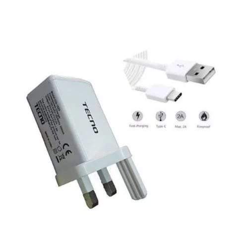New Arrival TECNO 3.1A Fast Charger ICU-41 Dual USB Port Wall Adapter Head High Speed Multi-Protection Fireproof Charging Block with Micro USB Cable Compact Travel Charger Kit Designed by TECNO(White)