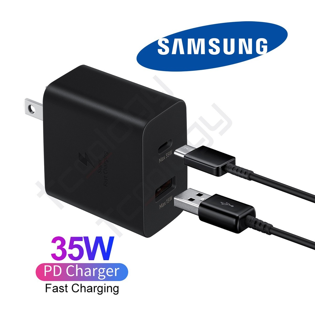 Samsung Super Fast Charging PD Adapter USB-C Wall Charger 25W 35W 45W 65W Power Adapter with Power Delivery Technology for Galaxy Smartphones, Tablets, Laptops, Earbuds and USB-C Compatible Devices  .