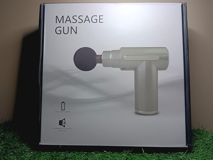 Portable Massage Gun Deep Tissue Muscle Massager Rechargeable Handheld deep Body Massage Device with 4 Interchangeable Massage Heads for Neck Back Shoulders Arms Legs Fitness Recovery and Relaxation.