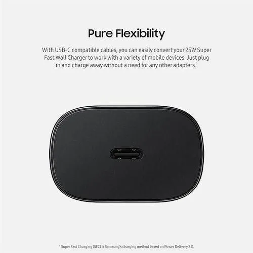 Samsung Super Fast Charging PD Adapter USB-C Wall Charger 25W 35W 45W 65W Power Adapter with Power Delivery Technology for Galaxy Smartphones, Tablets, Laptops, Earbuds and USB-C Compatible Devices  .