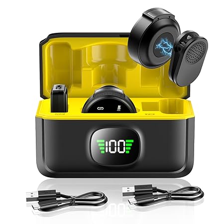 Wireless Lavalier Microphone with Charging Case, USB-C Compatible for iPhone 16/15/Android/PC/laptop, 48KHz/24Bit Mini Lapel Mic, 150ft Range 16H Battery for Recording Live Vlog, interviews & podcast.