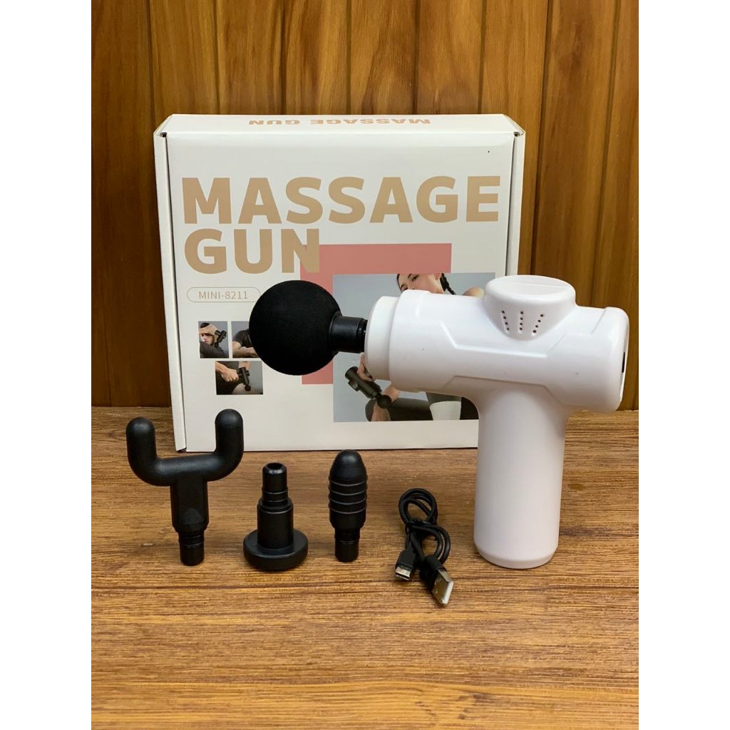 Portable Massage Gun Deep Tissue Muscle Massager with 4 Interchangeable Massage Heads USB Type C Rechargeable Handheld Body Massager for Back Neck Shoulders Arms Legs Fitness Recovery and Relaxation .