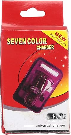 OFFER!! Seven Colour Universal Mobile Phone Battery Charger Seven Color Charger Multi Color LED Universal Battery Charging Clip Portable External Battery Charger for Smartphone Rechargeable Batteries.