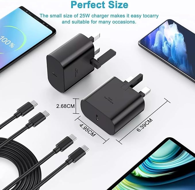 Samsung Super Fast Charging PD Adapter USB-C Wall Charger 25W 35W 45W 65W Power Adapter with Power Delivery Technology for Galaxy Smartphones, Tablets, Laptops, Earbuds and USB-C Compatible Devices  .