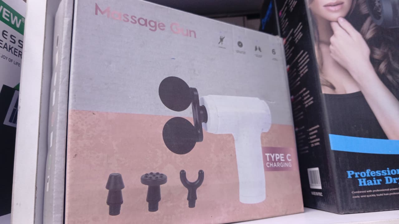 Portable Massage Gun Deep Tissue Muscle Massager with 4 Interchangeable Massage Heads USB Type C Rechargeable Handheld Body Massager for Back Neck Shoulders Arms Legs Fitness Recovery and Relaxation .