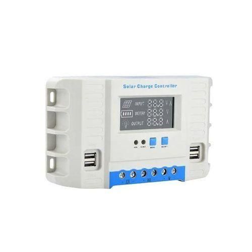 Solarmax 20A Solar Charger Controller, 12V/24V Solar Panel Intelligent Regulator With Dual USB Port And PWM LCD Display