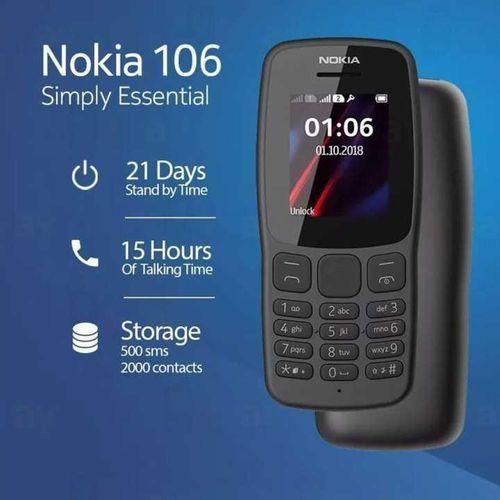Nokia 106 Dual SIM Feature Phone with Long Battery Life, Original Kabambe Katululu kaduda Strong Signal Reception, Durable Build Quality, Bright Display Screen, Loud Speaker, Classic Keypad Design Rel