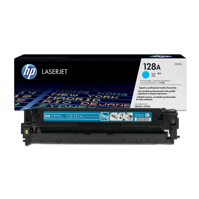 HP 128A Cyan LaserJet Toner Cartridge (CE321A)