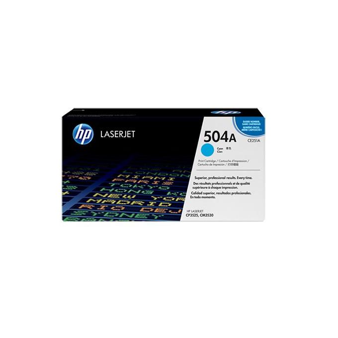 HP 504A Cyan LaserJet Toner Cartridge (CE251A)