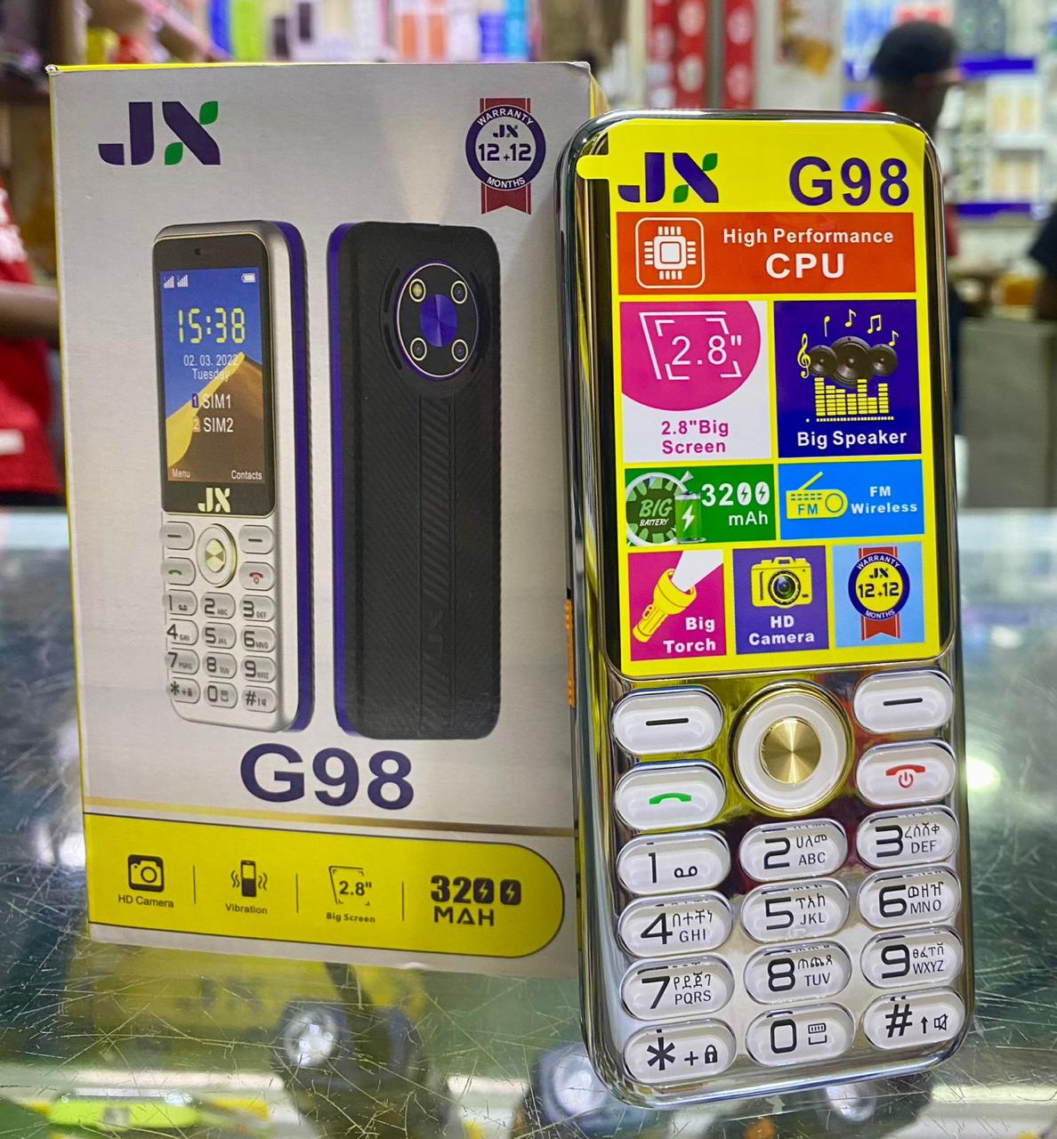 LIMITED DISCOUNT !!! BRAND NEW JX G98 Feature Phone | 2.8" Big Screen | 3200mAh Big Battery | Dual SIM Powerful Keypad Phone - Loud Speaker, Big Screen, Wireless FM & Torch