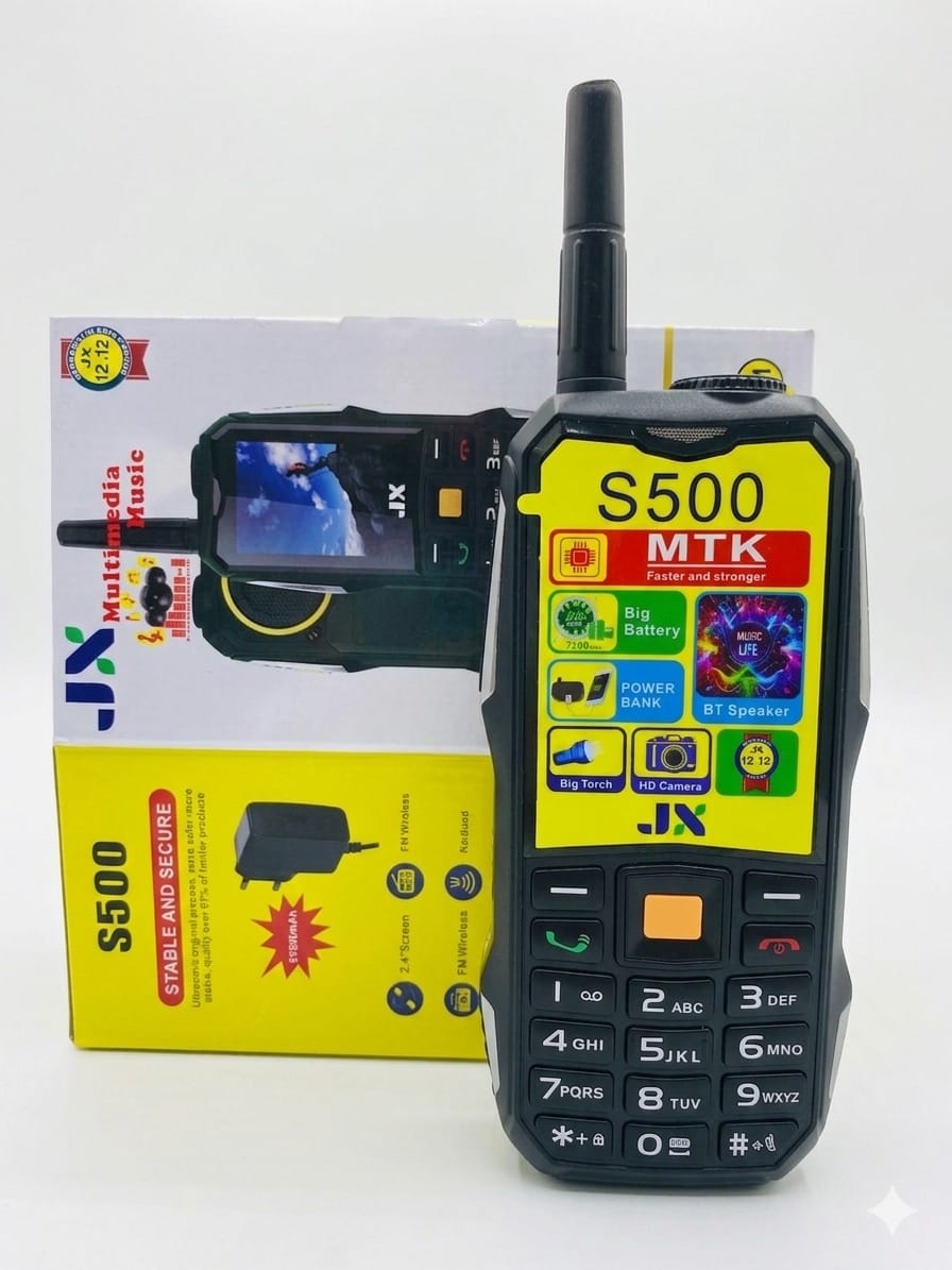 [NEW ARRIVAL!!]BRAND NEW JX S500 2.4 inch Display 7200mAh Buletooth Vibrator/Wireless FM/ MP3/MP4/Big Torch/ Auto callrecording/Power Bank Cell Feature Phone