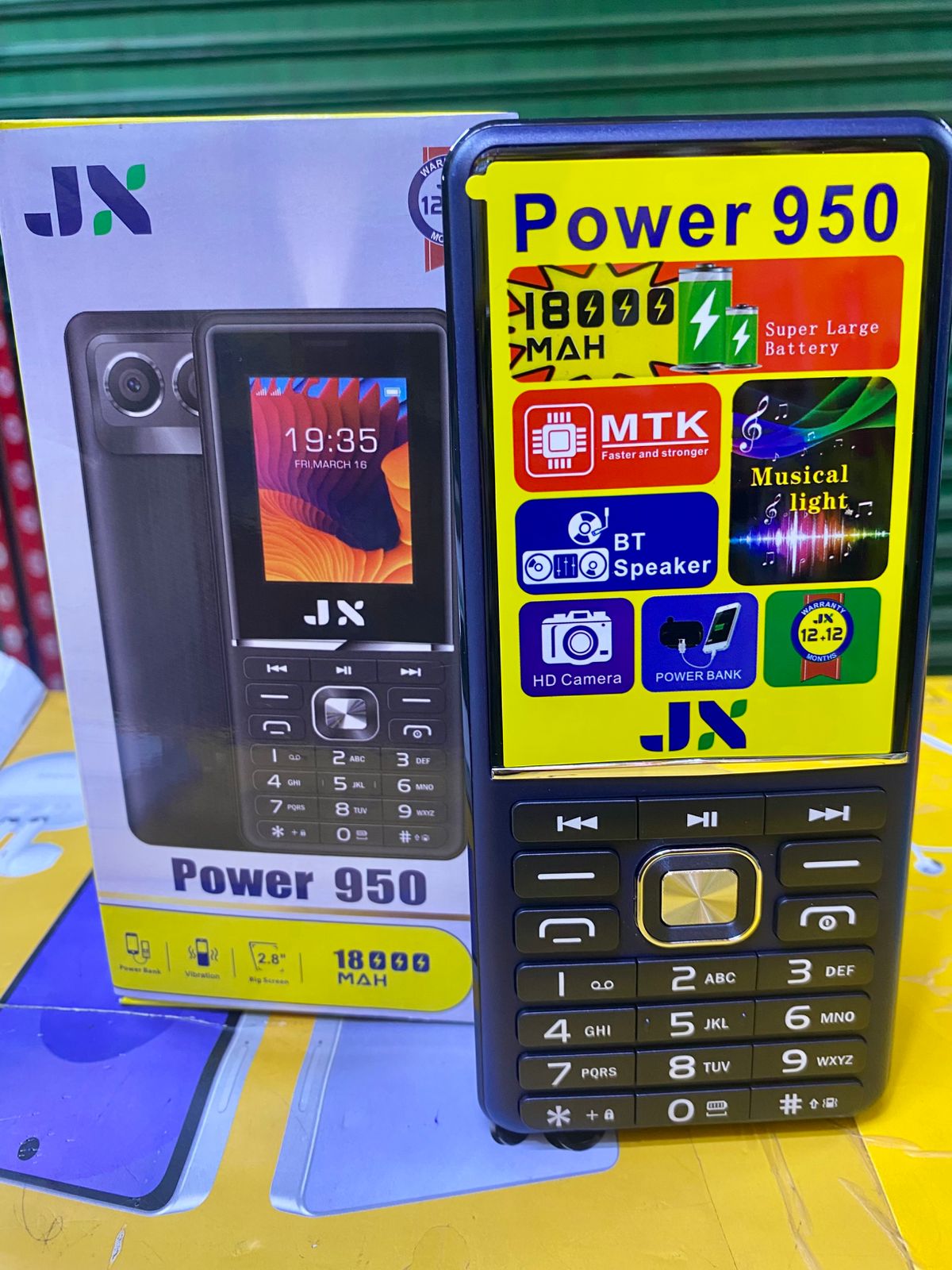 BRAND NEW !!!  JX POWER 950 (Powerhouse Feature Phone)JX Power 950 Feature Phone | 18000mAh Battery power bank feature, loud Bluetooth speaker & bright torch. ultimate powerhouse feature phone!