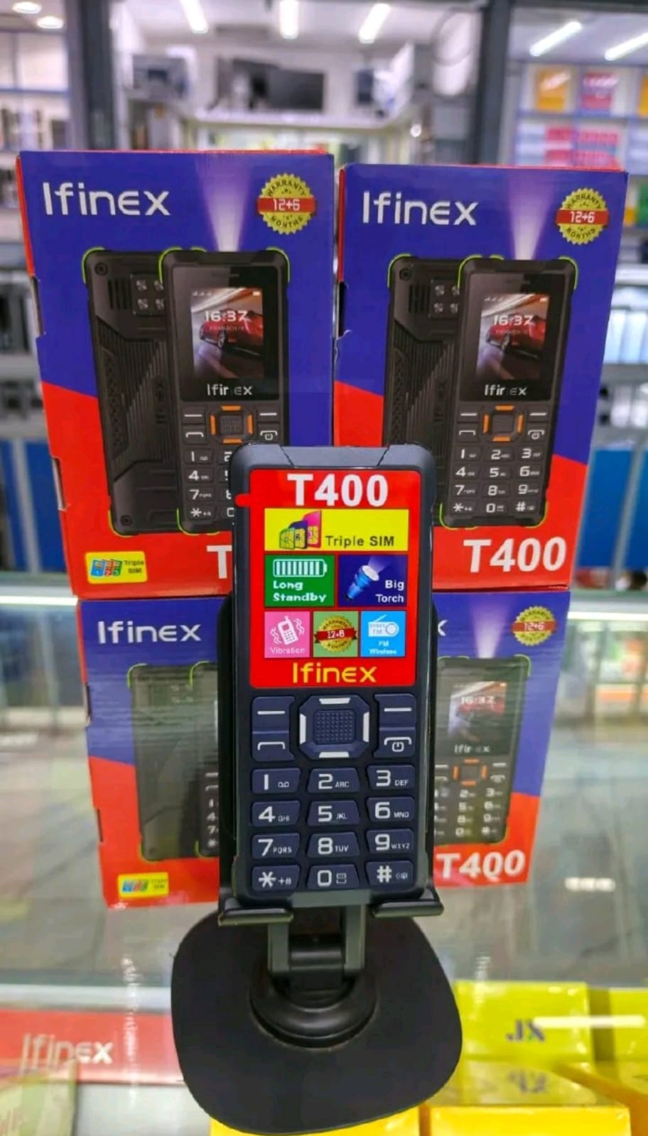 PROMOTION! Ifinex T400 TRIPLE SIM CARD FEATURE PHONE WITH Bluetooth / Wireless FM / SD Card Slot kabambe / katululu / mulika mwizi / button feature phone